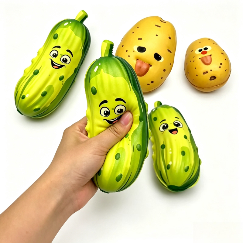 Novelty Gifts - ของเล่นบีบคลายเครียด รูปทรงมันฝรั่ง สตรอว์เบอร์รี แตงกวา จำลองเสมือนจริง น่ารัก