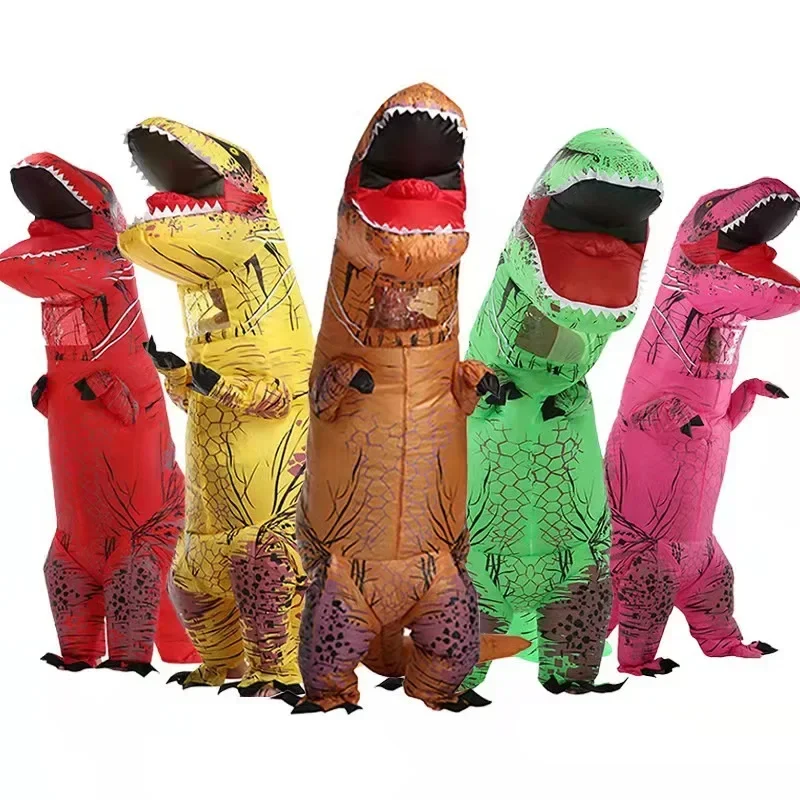 Inflatable Dinosaur Costume Adult - Tyrannosaurus rex เครื่องแต่งกายมิ่งขวัญอะนิเมะปาร์ตี้ฮาโลวีนคอสเพลย์เครื่องแต่งกายสนุกไดโนเสาร์การ์ตูนเครื่องแต่งกายสําหรับเด็กผู้ใหญ่