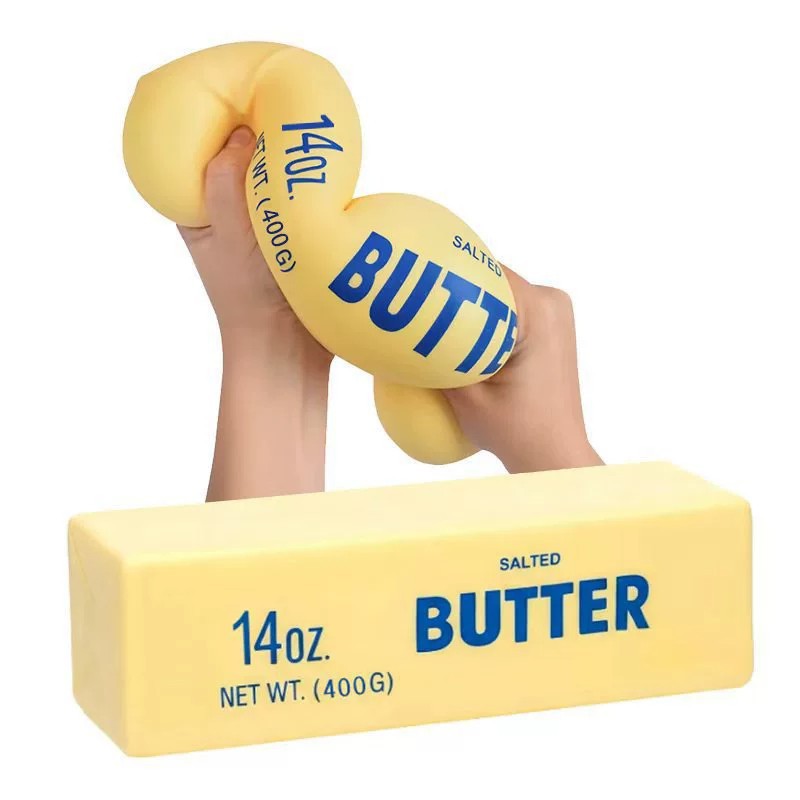 Novelty Gifts - ของเล่นบัตเตอร์สติ๊กขนาดใหญ่ 22 ซม. แบบนุ่ม คืนตัวช้า สำหรับบีบคลายเครียด