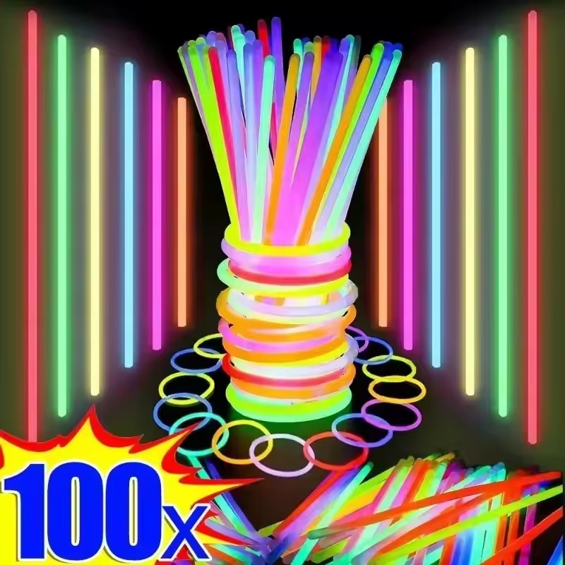 Glow In The Dark Party Glasses - แท่งเรืองแสง 50/100 ชิ้น สำหรับงานปาร์ตี้ หลากสี แท่งเรืองแสงสว่าง