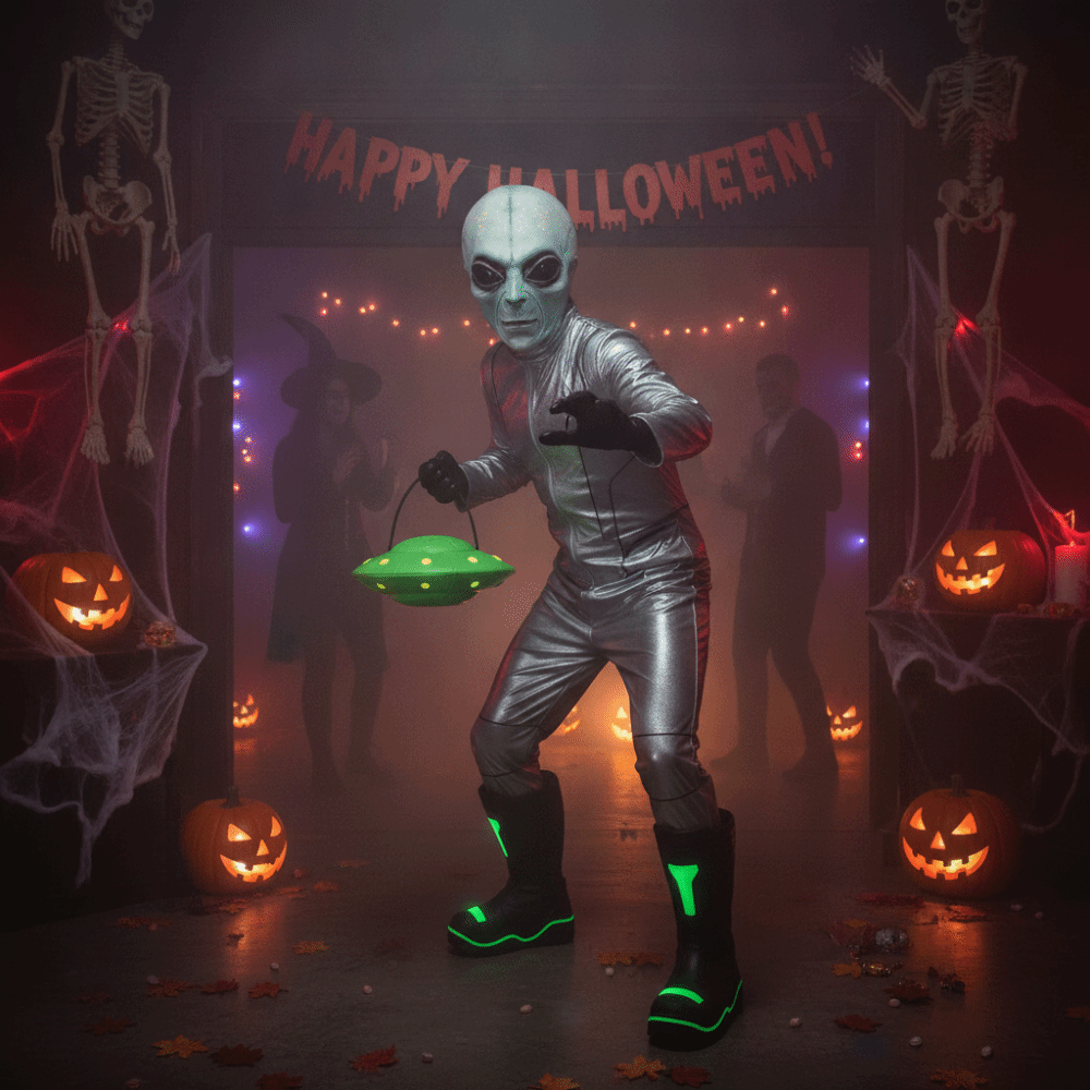 Latex Alien Mask Realistic - หน้ากากเอเลี่ยนวัสดุลาเท็กซ์ หน้ากากเอเลี่ยนสีเขียว หน้ากากเต็มศีรษะ หน้ากากเต็มหน้าลาเท็กซ์ หน้ากากสมจริง หน้ากากหัวกะโหลกยูเอฟโอ