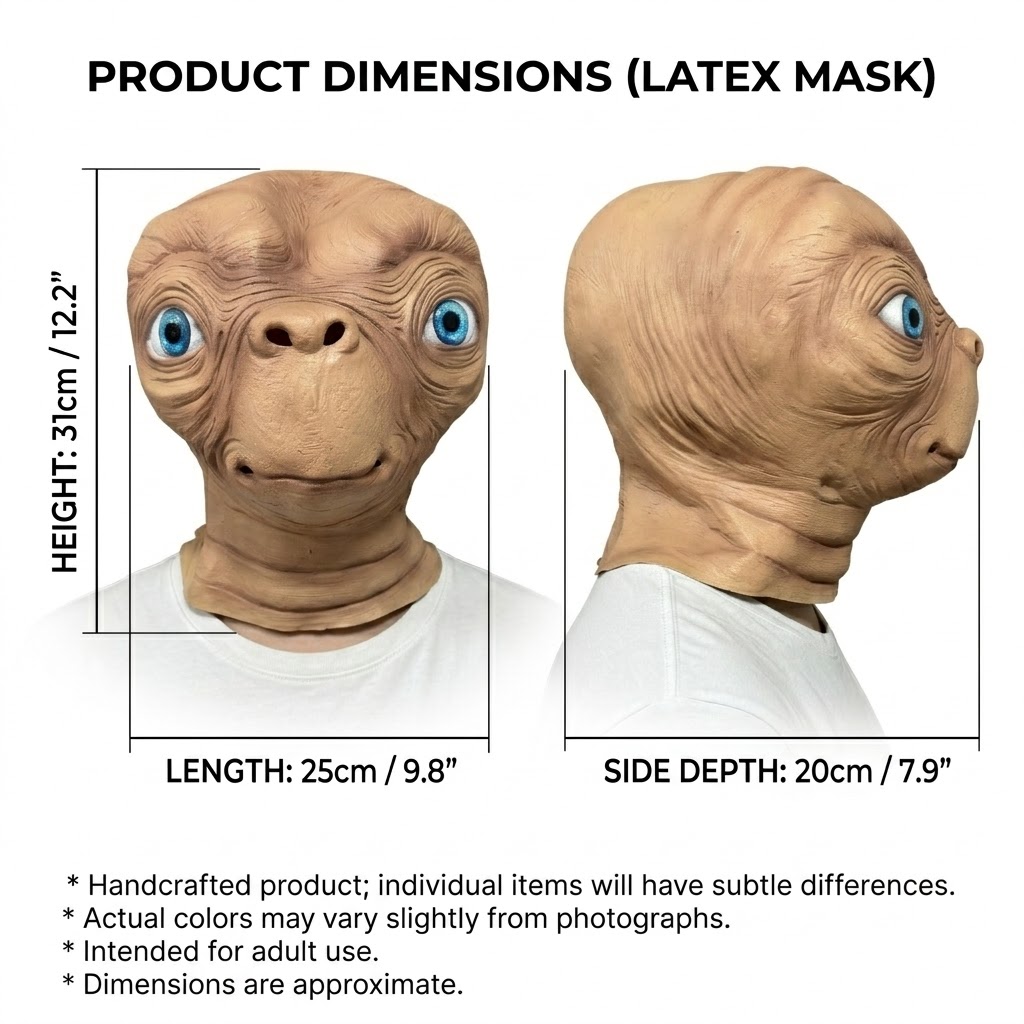 หน้ากากยางเอลีนจากภาพยนตร์ E.T - Latex Alien Mask Realistic บทวิจารณ์และราคา