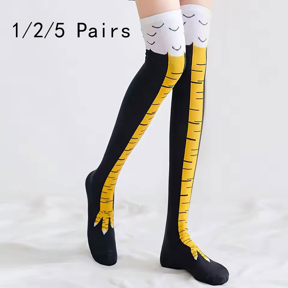 ถุงเท้ายาวถึงเข่าลายการ์ตูนไก่ - Funny Chicken Leg Socks บทวิจารณ์และราคา