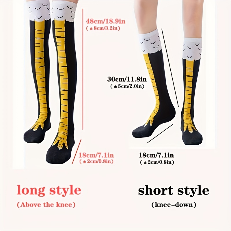 1/2 คู่ผู้หญิงเข่าสูงถุงเท้าอิ - Funny Chicken Leg Socks บทวิจารณ์และราคา