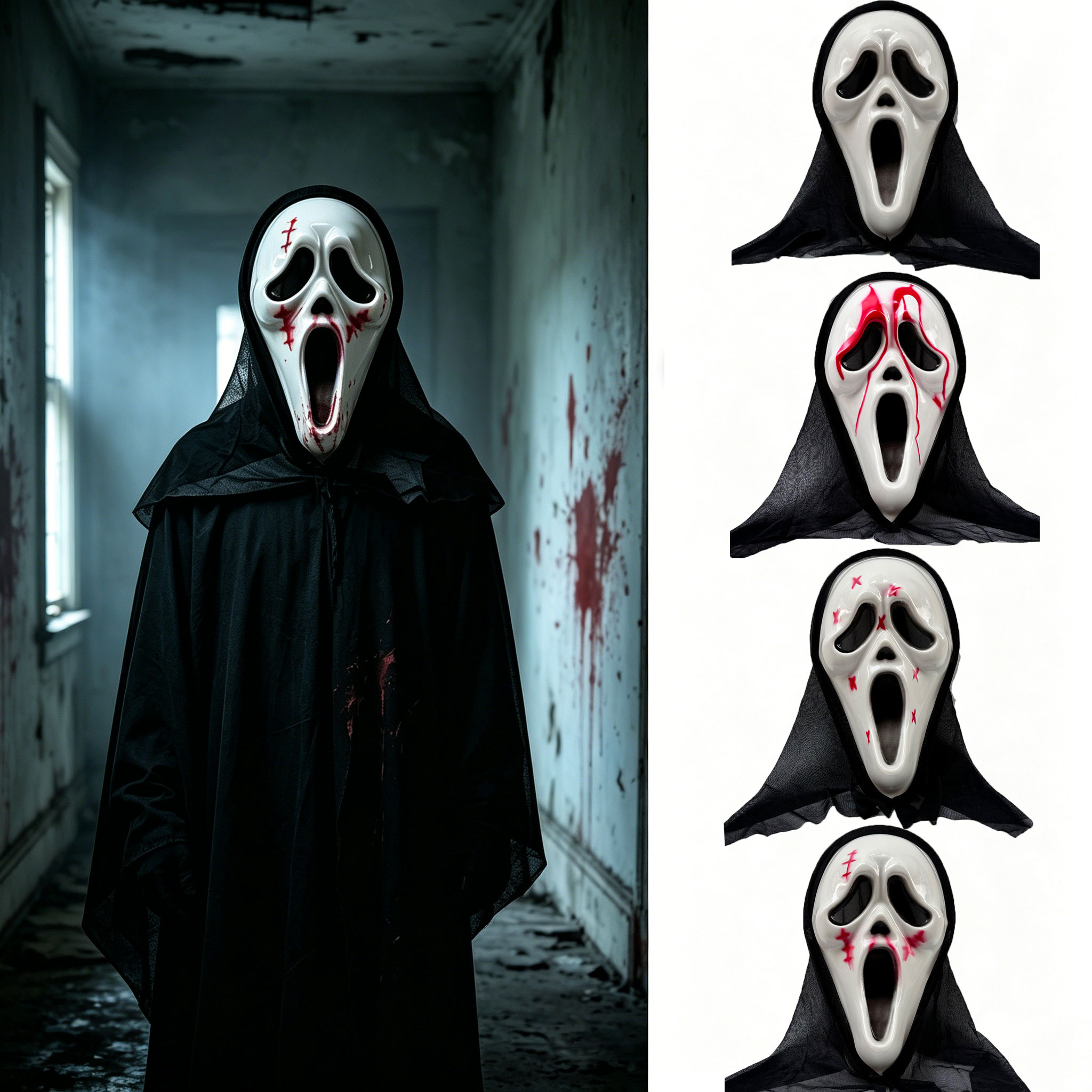 หน้ากากผีสยองขวัญพร้อมฮู้ดตาข่ - Led Purge Mask Halloween บทวิจารณ์และราคา
