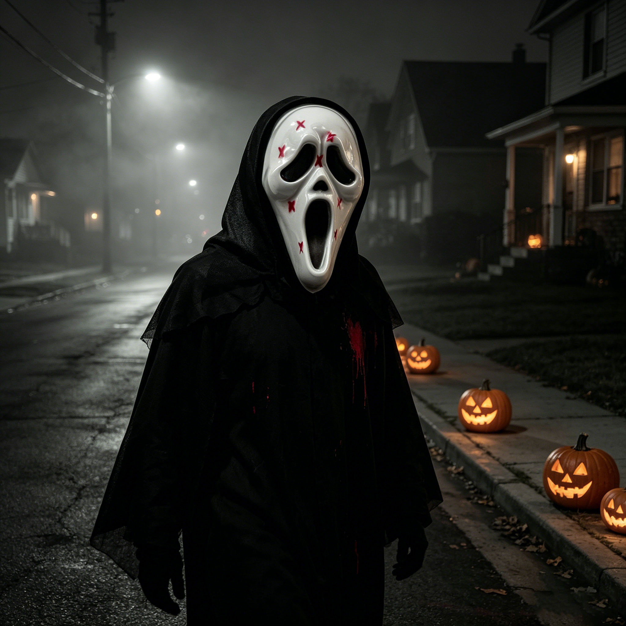 หน้ากากผีสยองขวัญพร้อมฮู้ดตาข่ - Led Purge Mask Halloween บทวิจารณ์และราคา