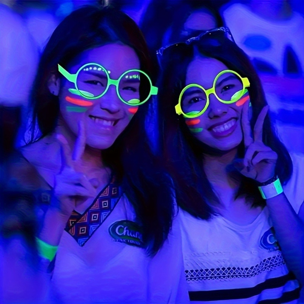 แว่นตาเรืองแสง UV 5/12 ชิ้น แฟ - Glow In The Dark Party Glasses บทวิจารณ์และราคา